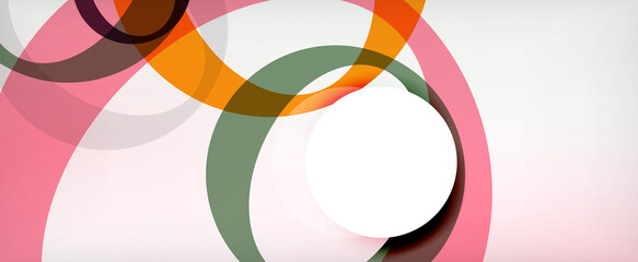 Obraz premium Ring geometric shapes, o letter repetition wallpaper. Abstract background for business or technology presentations, internet posters or web brochure covers