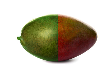 Sweet ripe mango on white background