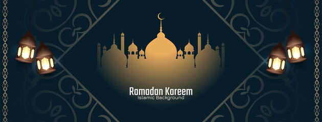 Decorative Ramadan Kareem islamic festival banner design