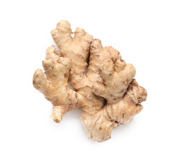 Fresh ginger on white background