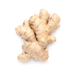 Fresh ginger on white background