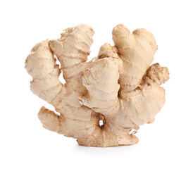 Fresh ginger on white background
