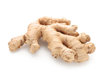 Fresh ginger on white background