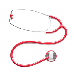 Modern stethoscope on white background