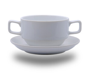 Empty white coffee cup isolated on white background.