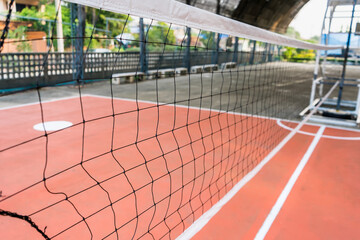 Fototapeta premium Poles and nets in the Sepak Takraw Stadium.