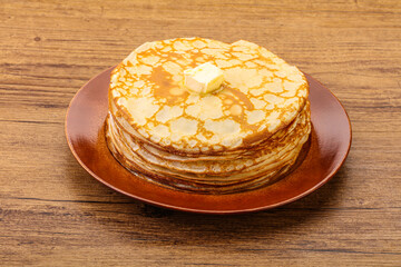 Stack of Russian traditonal pancakes