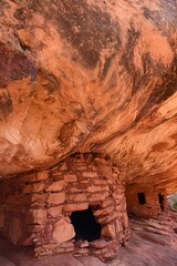 the ancient native american ruins of house on fire in mule canyon, bear blanding, utah 