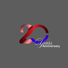 20 year anniversary design template vector illustration