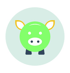Fototapeta premium Piggy Bank Colored Vector Icon 