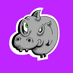 Cute Cartoon Hippo