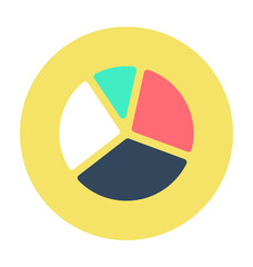 Pie Chart Colored Vector Icon 