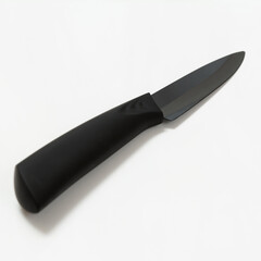Black kitchen knife on a white background