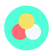 Overlapping Circles Colored Vector Icon 
