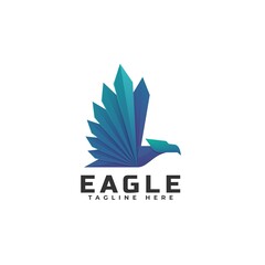 Vector Logo Illustration Eagle Gradient Colorful Style.