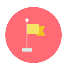 Fluttering Flag Colored Vector Icon