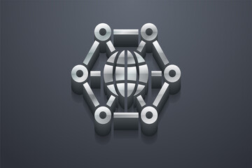 Network icon. 3d vector illustration.