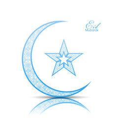 Eid Mubarak greeting card for the Muslim community festival celebration.	
