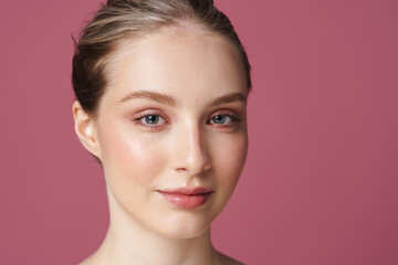 Portrait of beautiful young woman isolated