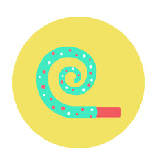 Party Horn Bold Line Colored Vector Icon
