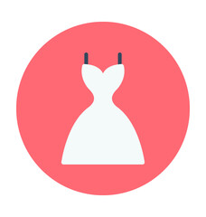 Wedding Dress Colored Vector Icon