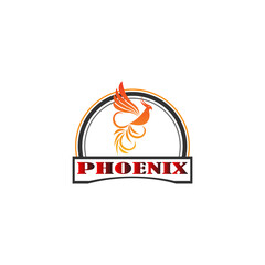 Stylish abstract phoenix logo sign template