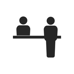 Customer service desk icon. Vector illustration