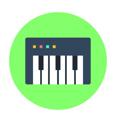 Piano Keyboard Colored Vector Icon