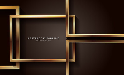 Abstract Realistic modern golden frame Free Vector Background. futuristic background, Abstract art wallpaper. Vector illustration