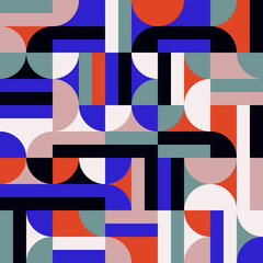 Abstract Vector Pattern Graphics With Simple Geometric Shapes