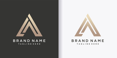 Triangle logo design letter a with creative concept part seven