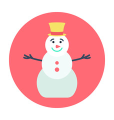 Snowman Colored Vector Icon
