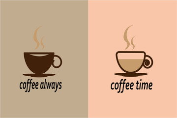 coffee sticker on a dark background. black with milk coffee