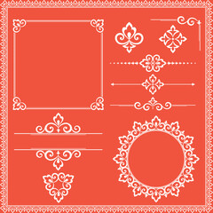 Vintage Set. Floral elements for design monograms, invitations, frames, menus and labels. Graphic design of the website, cafes, boutiques, hotels, wedding invitations.