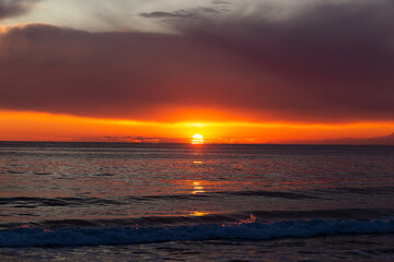 View of a sunset over a sea.