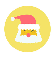 Santa Face Colored Vector Icon
