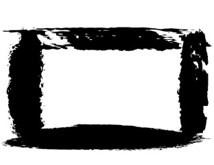 Grunge style frames black on white background