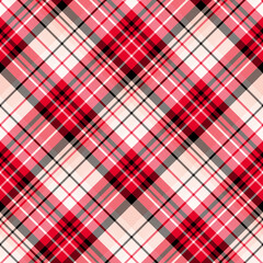 Seamless pattern in red, black and white colors for plaid, fabric, textile, clothes, tablecloth and other things. Vector image. 2