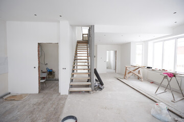 House interior renovation or construction unfinished - 420966047