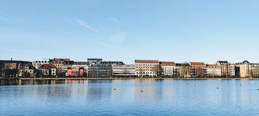 Obraz premium Homes by the lakes in Copenhagen