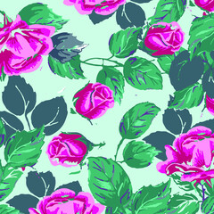 Floral seamless pattern For textile, wallpapers, print, wrapping paper. Vector stock illustration.