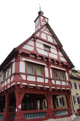 old half timbered house, the city hall of mühlheim an der donau in germany