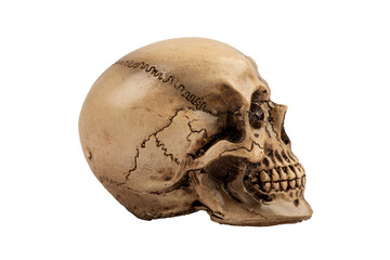 Side skull isolated on white background.