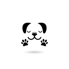 Dog head icon with shadow