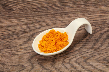 Tumeric powder in the bowl