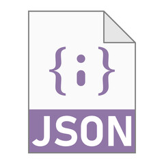 Modern flat design of JSON file icon for web