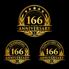 166 years anniversary collection logotype. Vector and illustration.
