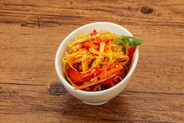 Cabbage salad with carrot and pepper