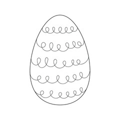 Easter Egg With Ornament For Your Design. Coloring book for kids. Hand drawn vector design.