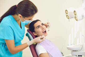 Dentistry. Dentist office. Dental care and treatment. Healthy teeth and smile.